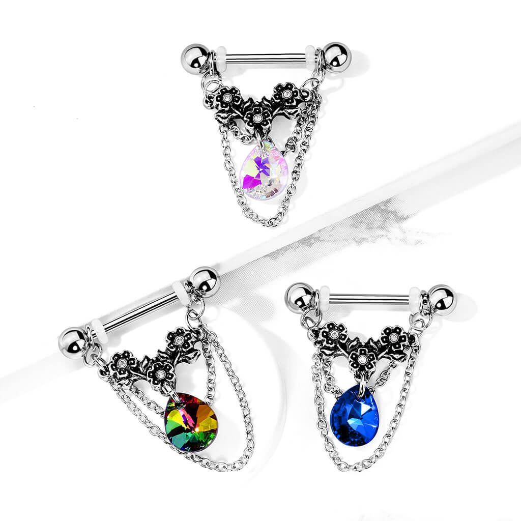 Nipple Piercing Chains dangle Zirconia - Image 6