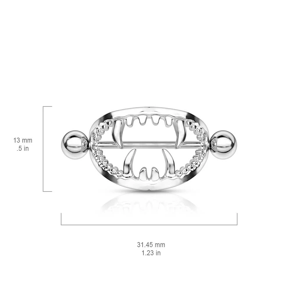 Nipple Piercing Fangs Silver - Image 2