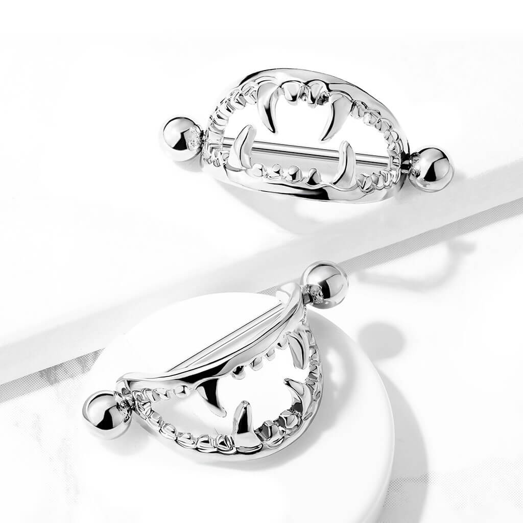 Nipple Piercing Fangs Silver - Image 3