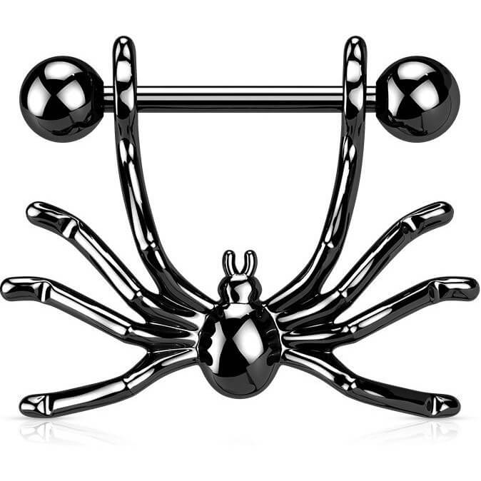 Nipple Piercing Spider Silver