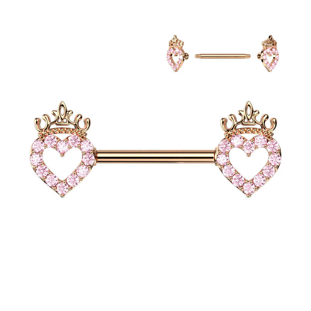 Nipple Piercing Heart Crown Zirconia - Image 5
