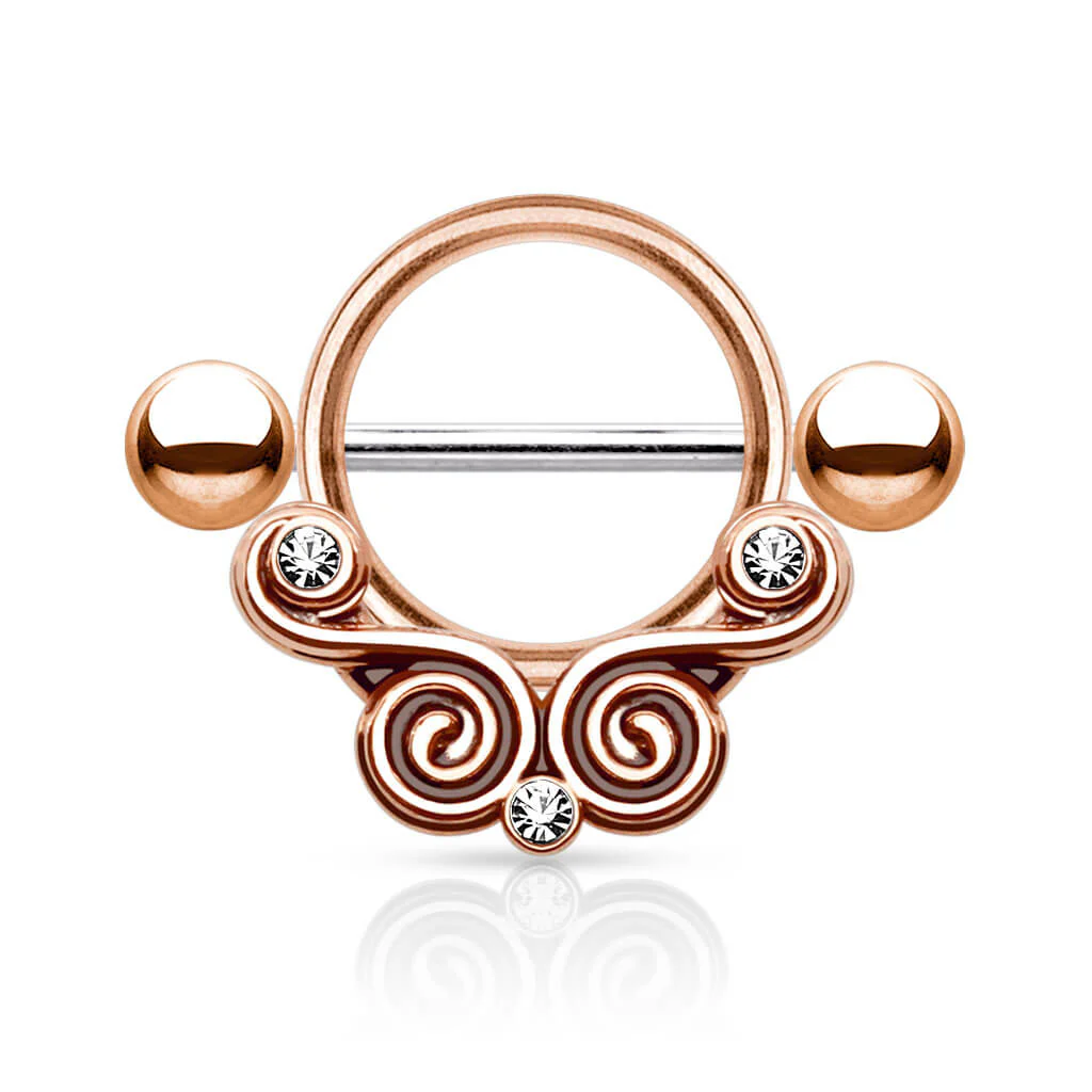 Nipple Piercing Zirconia Swirls Round - Image 4