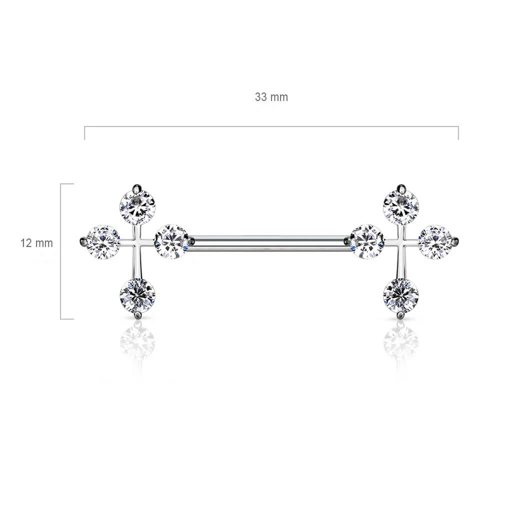 Nipple Piercing Cross Zirconia - Image 3
