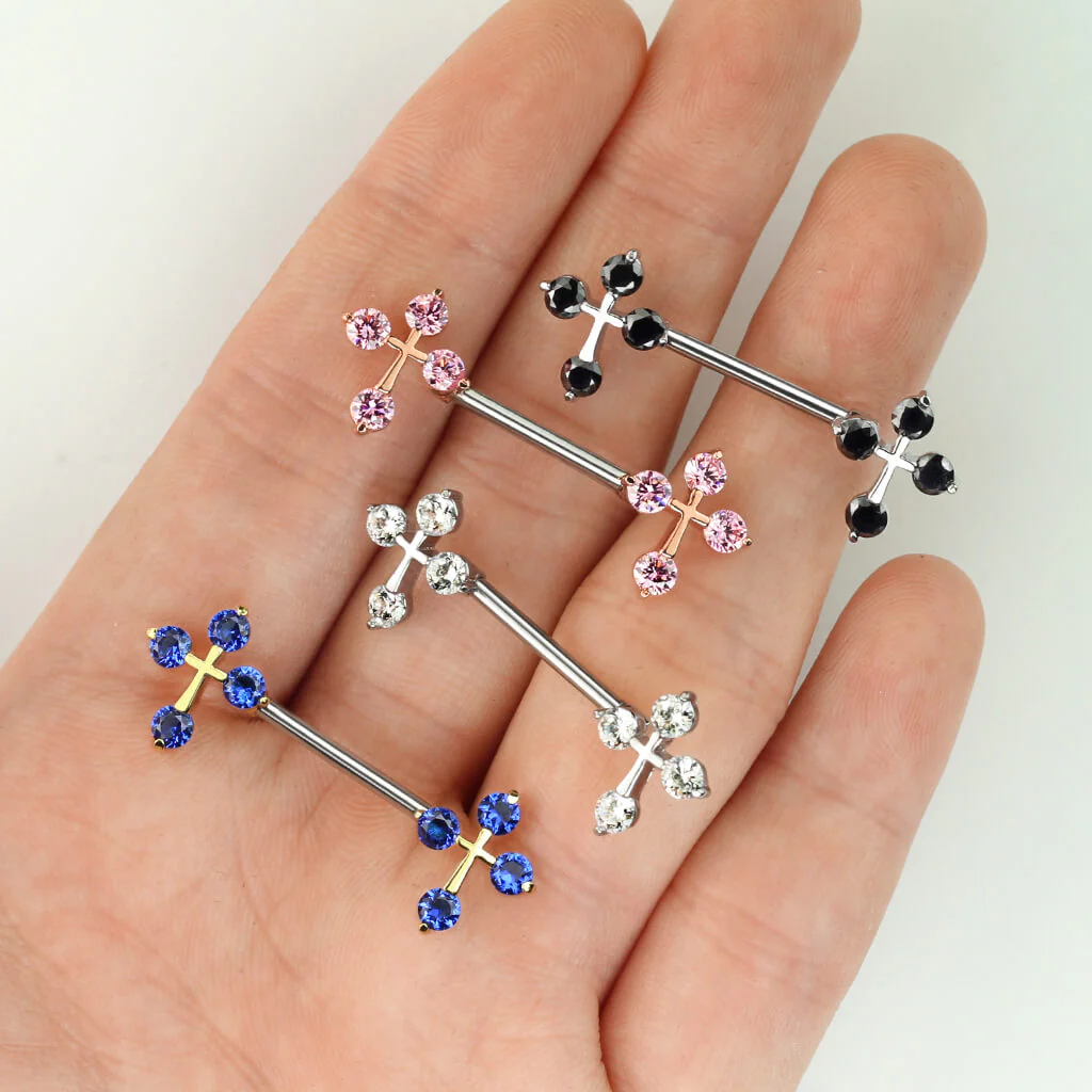 Nipple Piercing Cross Zirconia - Image 7