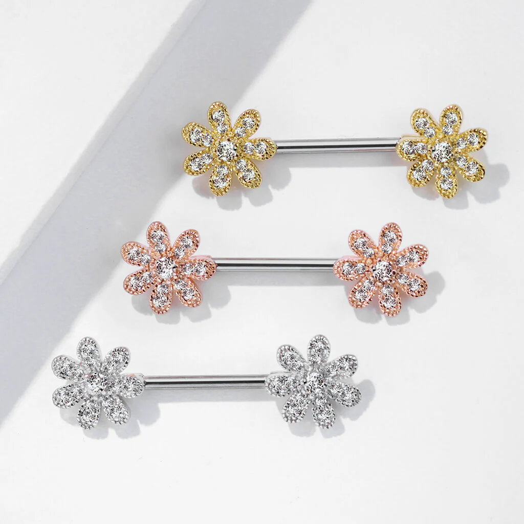 Nipple Piercing Flower Zirconia - Image 6