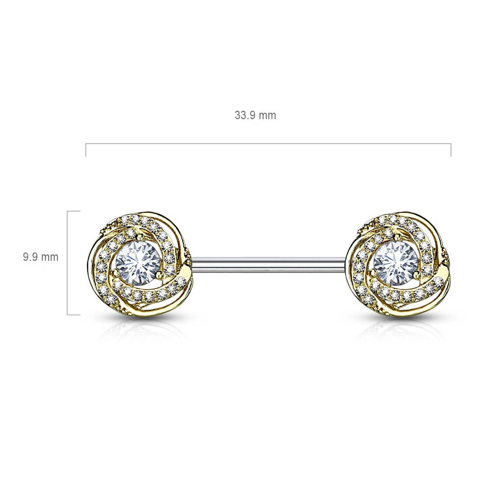 Nipple Piercing Rose Zirconia - Image 3