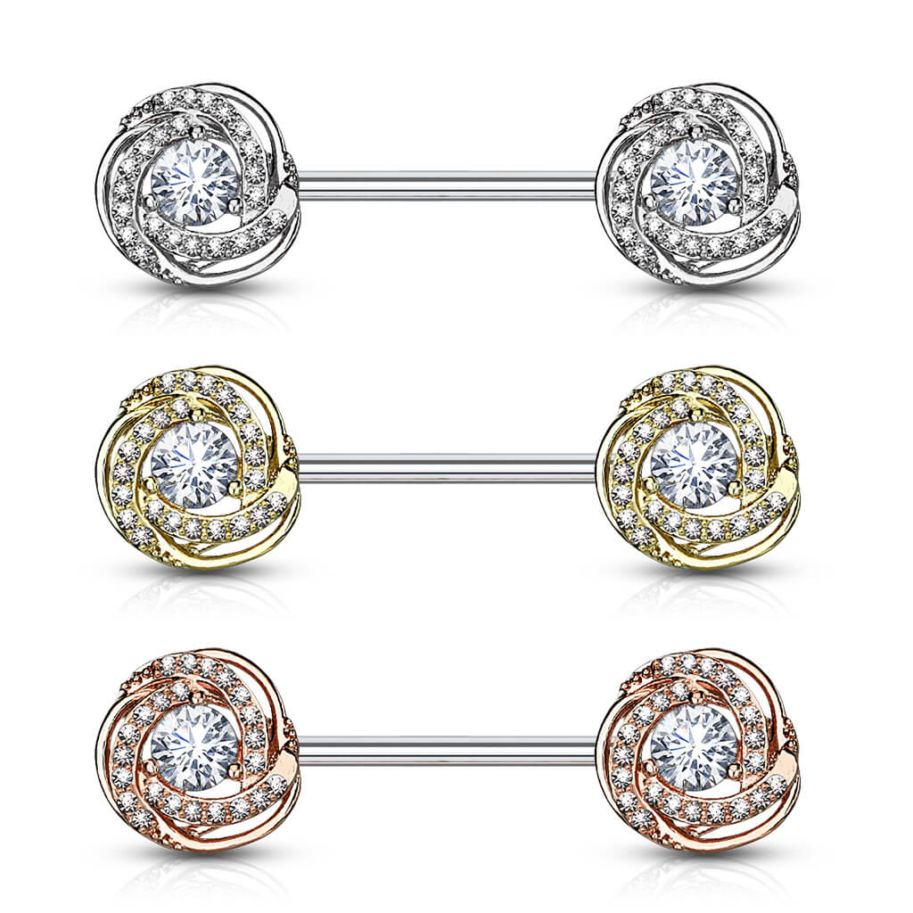 Nipple Piercing Rose Zirconia - Image 5