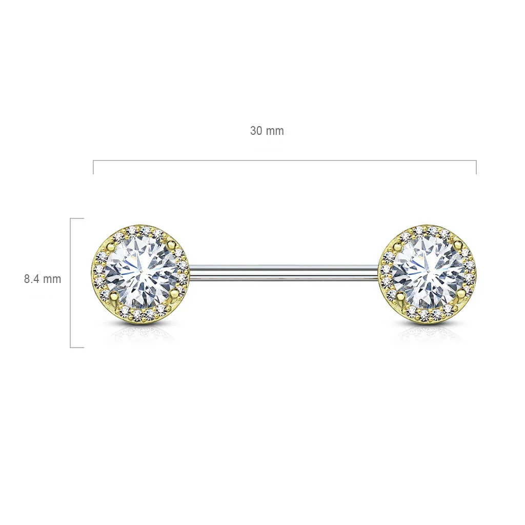 Nipple Piercing Round Zirconia - Image 3