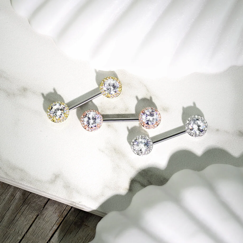 Nipple Piercing Round Zirconia - Image 7