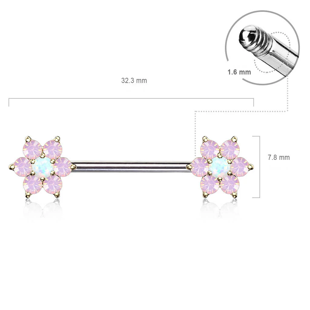 Nipple Piercing Flower Opal - Image 3