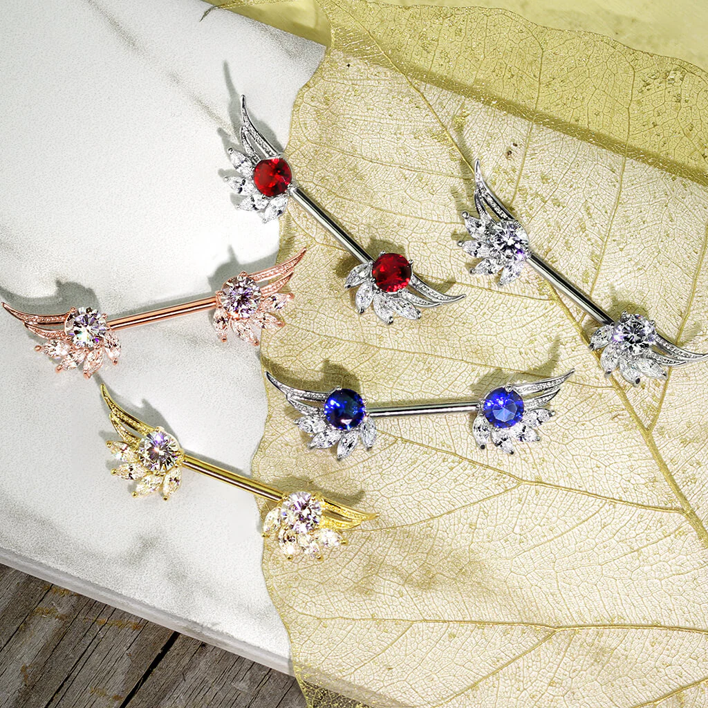 Nipple Piercing Angel Wings Zirconia - Image 9