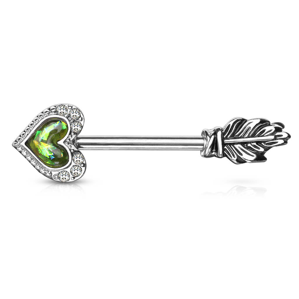 Nipple Piercing Heart Arrow Opal - Image 4