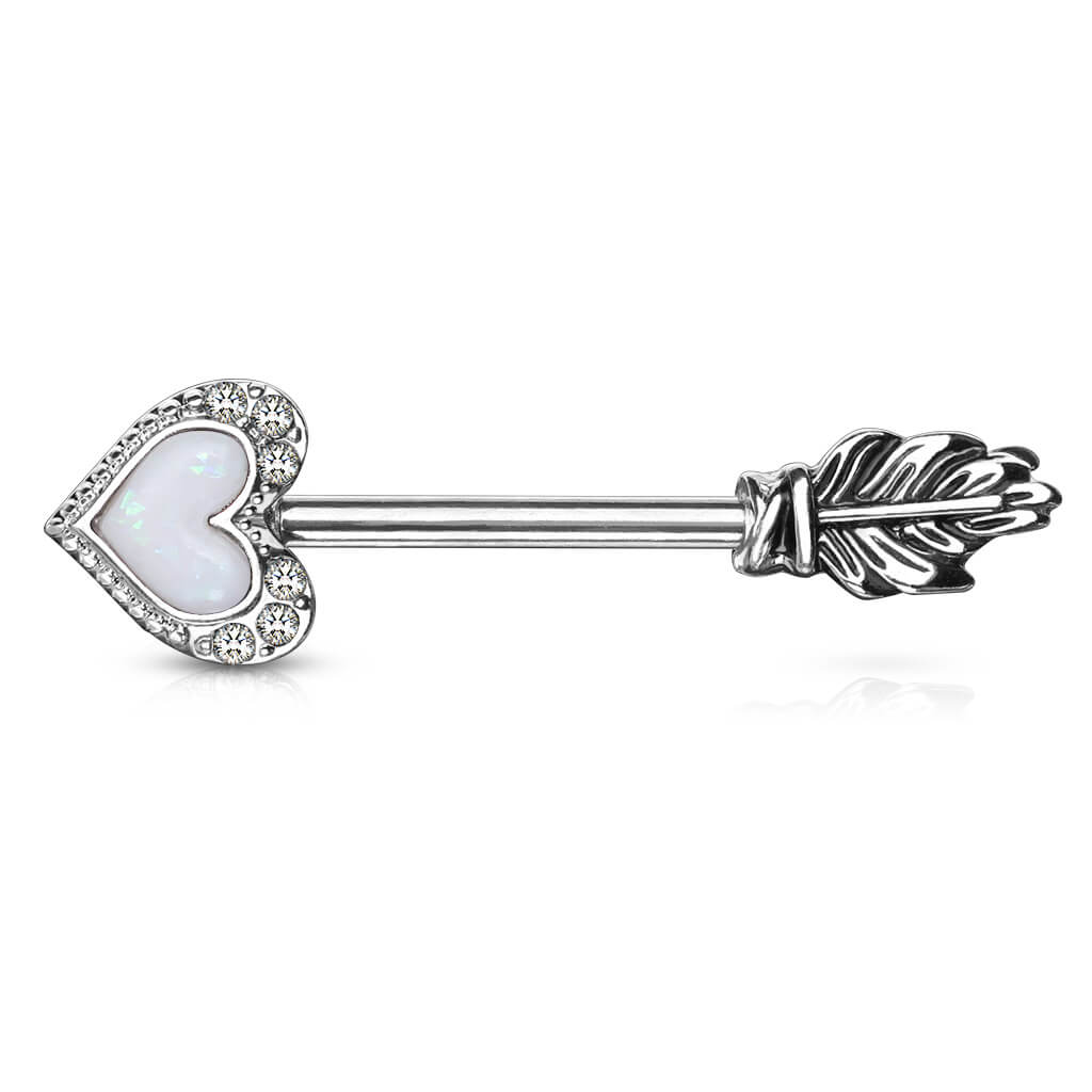 Nipple Piercing Heart Arrow Opal - Image 9