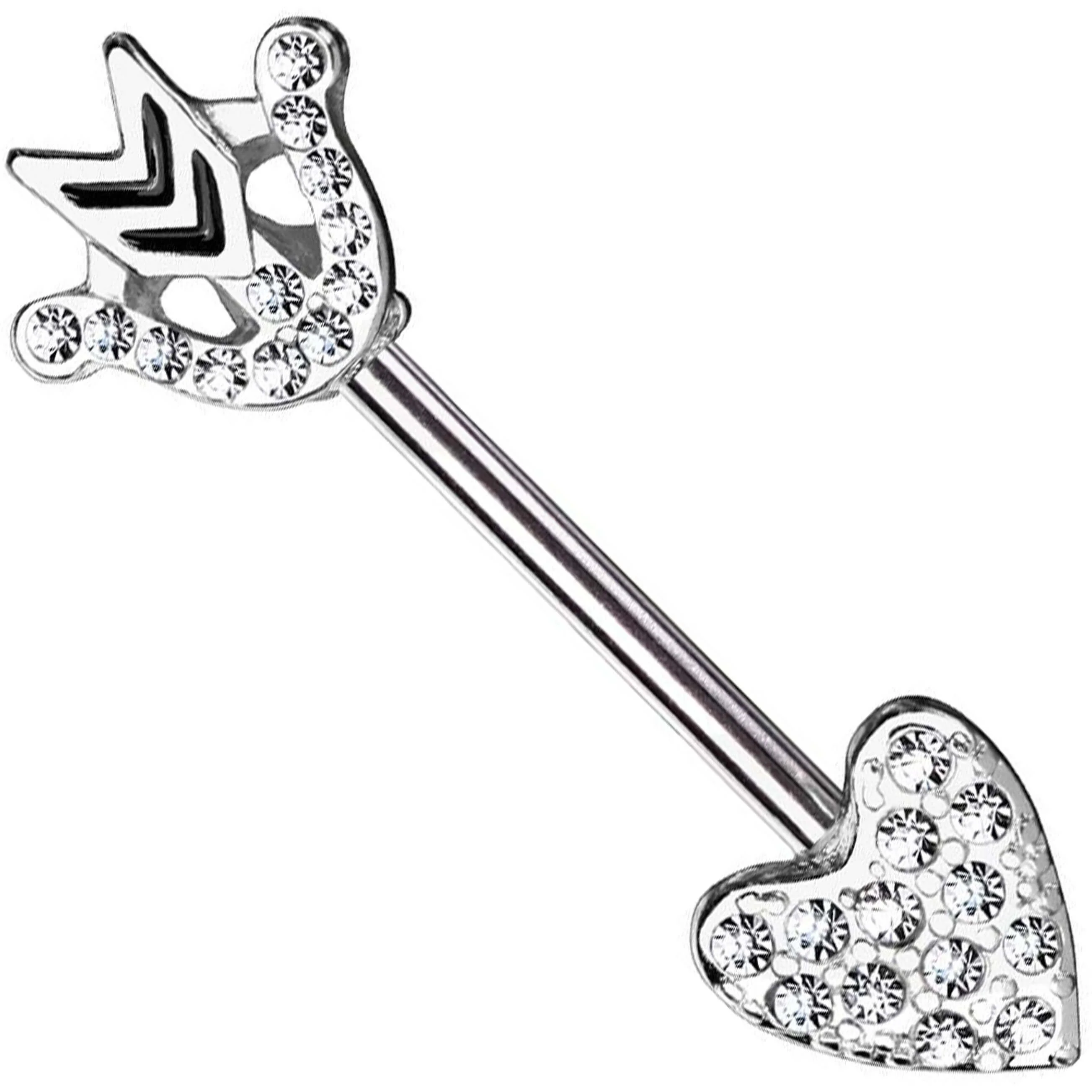 Nipple Piercing Heart Arrow Zirconia