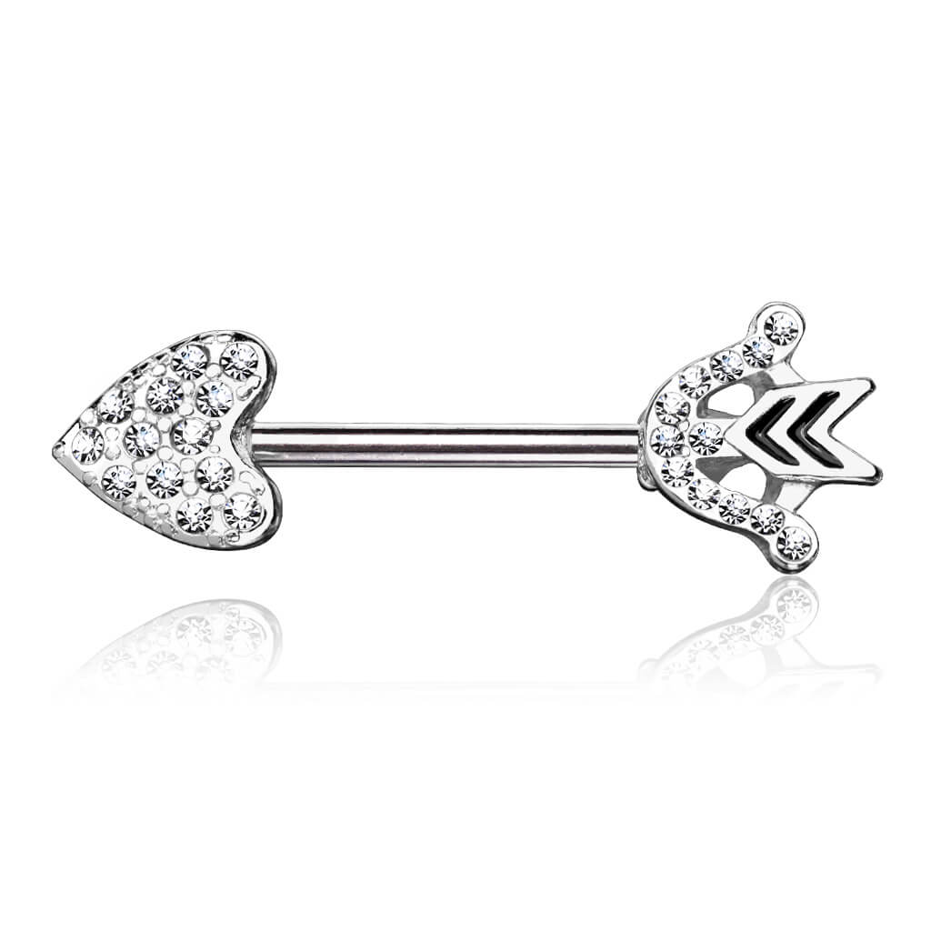 Nipple Piercing Heart Arrow Zirconia - Image 2