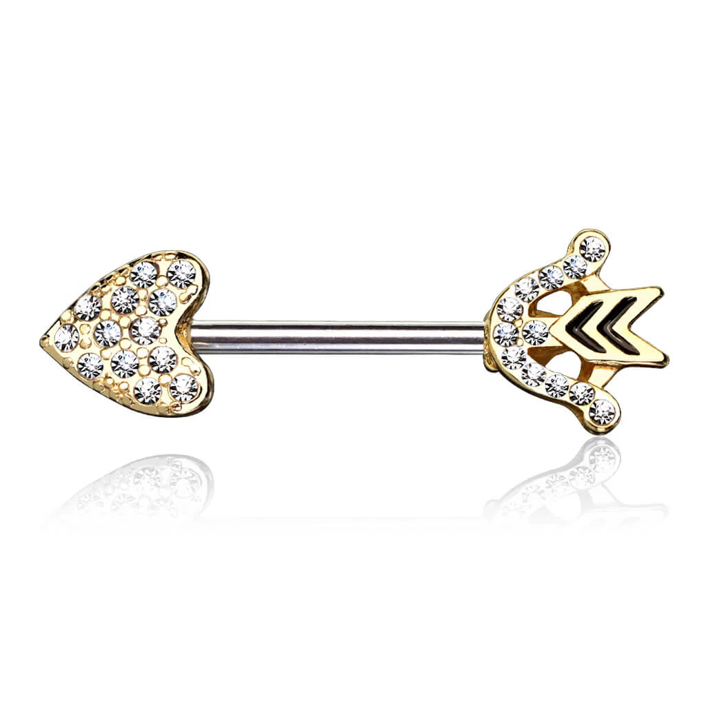 Nipple Piercing Heart Arrow Zirconia - Image 4