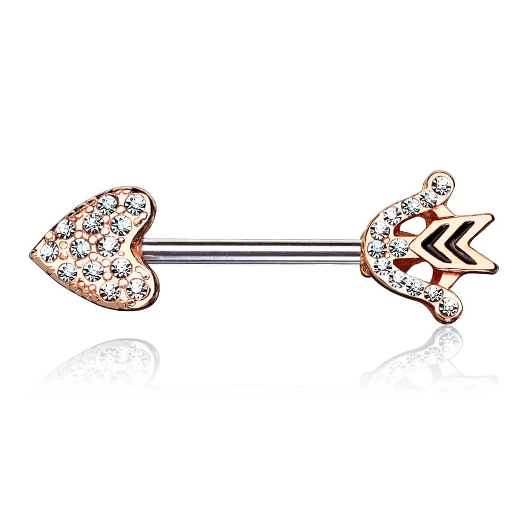 Nipple Piercing Heart Arrow Zirconia - Image 7