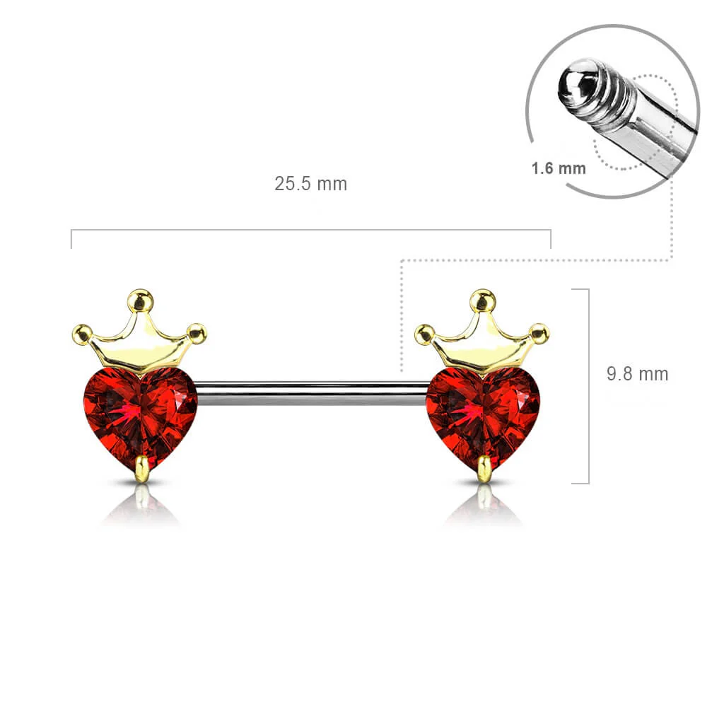 Nipple Piercing Heart Crown - Image 3