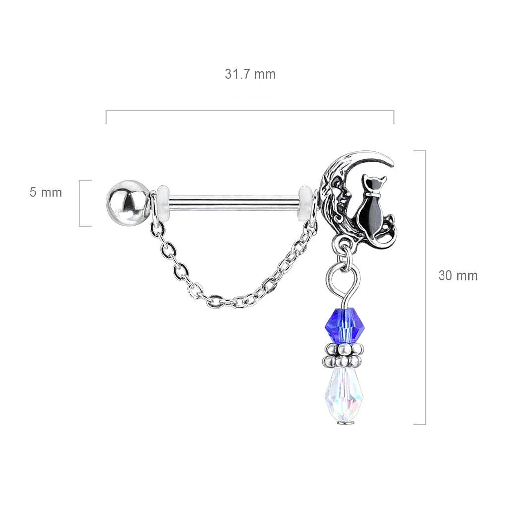 Nipple Piercing Moon Chain dangle - Image 2