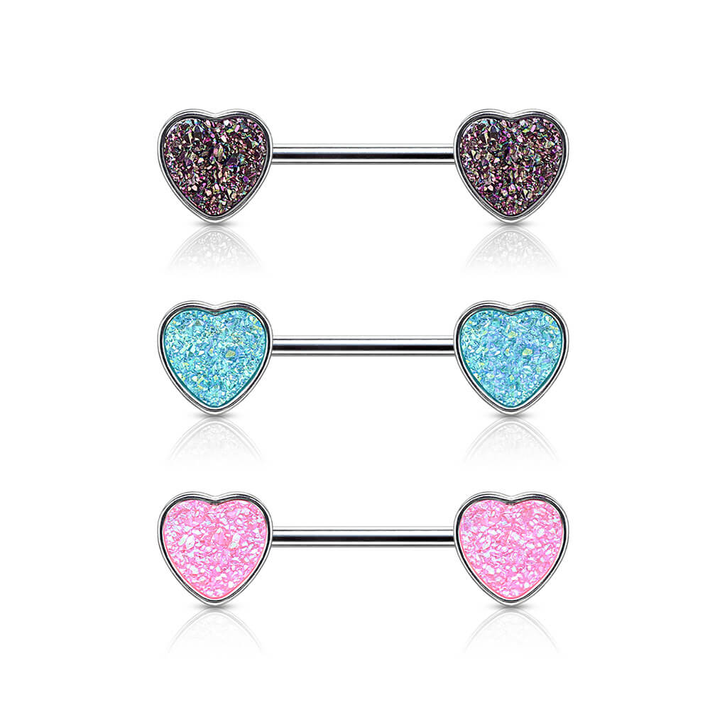 Nipple Piercing Heart shiny synthetic Stone - Image 5