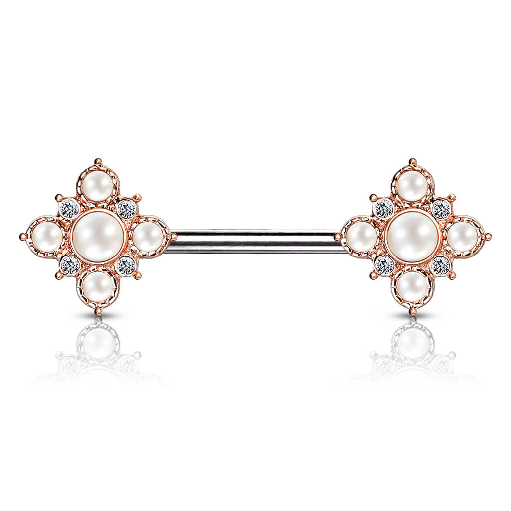 Nipple Piercing Flower Pearls Zirconia - Image 4