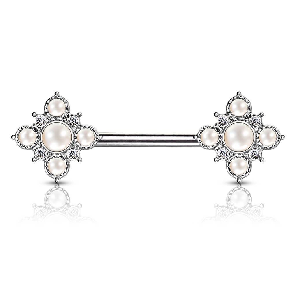 Nipple Piercing Flower Pearls Zirconia - Image 7