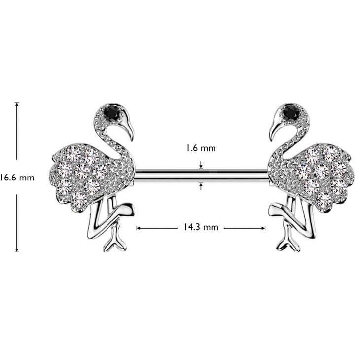 Barbell flamingo zirconia - Image 2