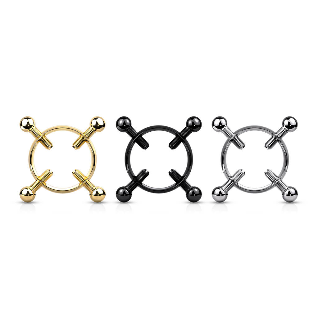 Fake Nipple Piercing Nipple clamp 4 Screws - Image 3
