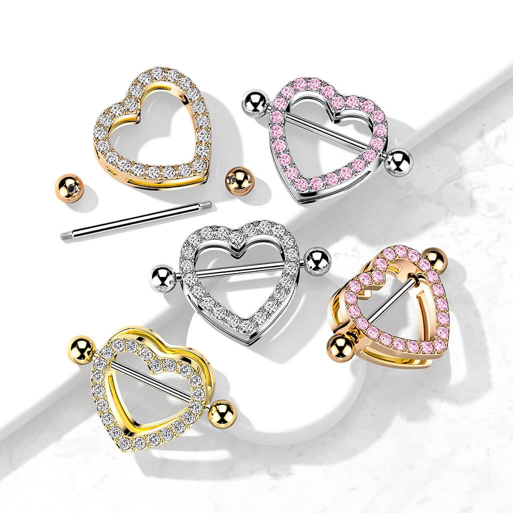 Nipple Piercing Heart Zirconia - Image 4