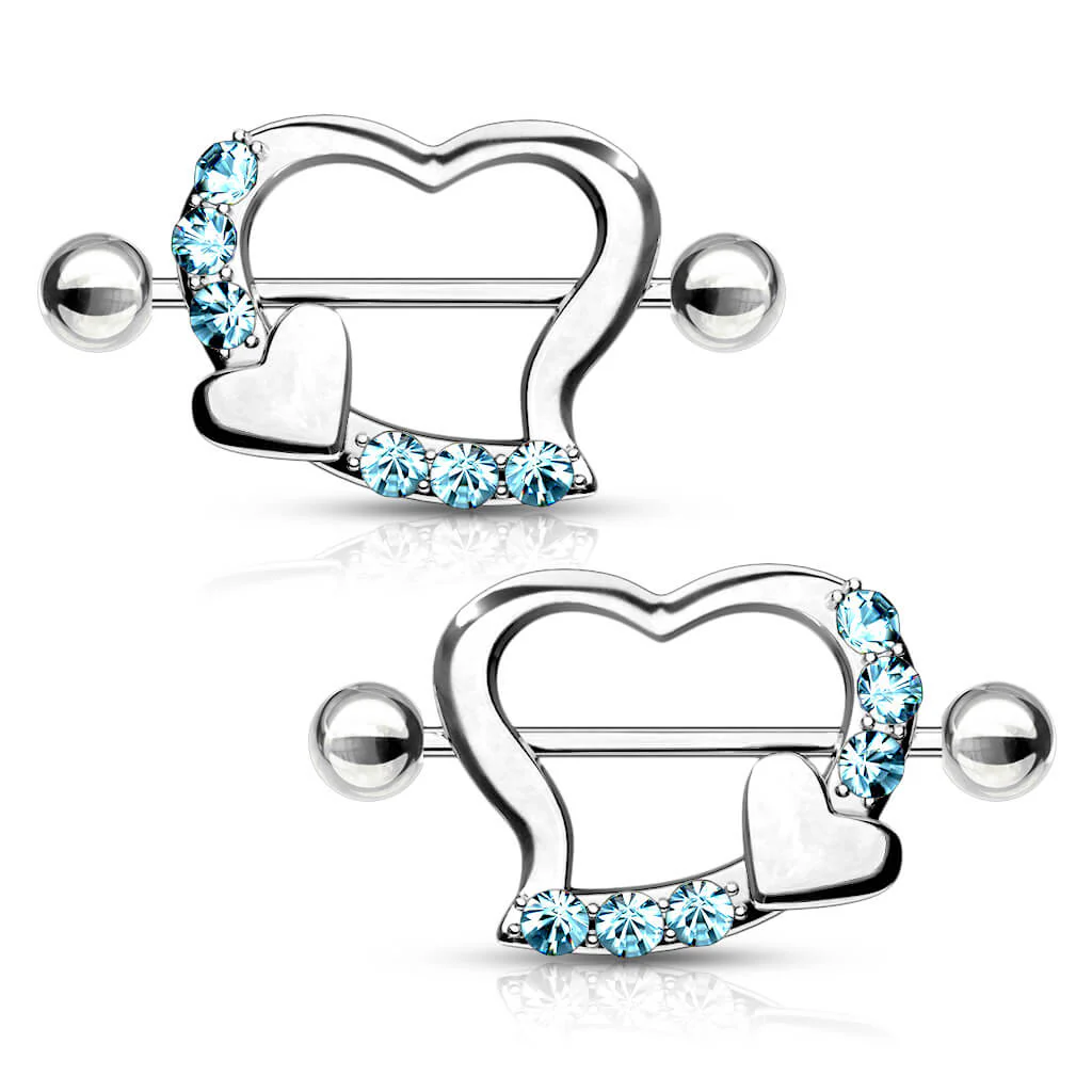 Nipple Piercing Double Heart Zirconia - Image 6