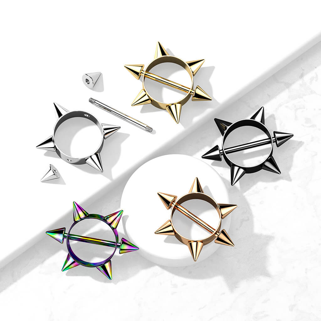 Nipple Piercing Spike Wreath Silver - Image 4