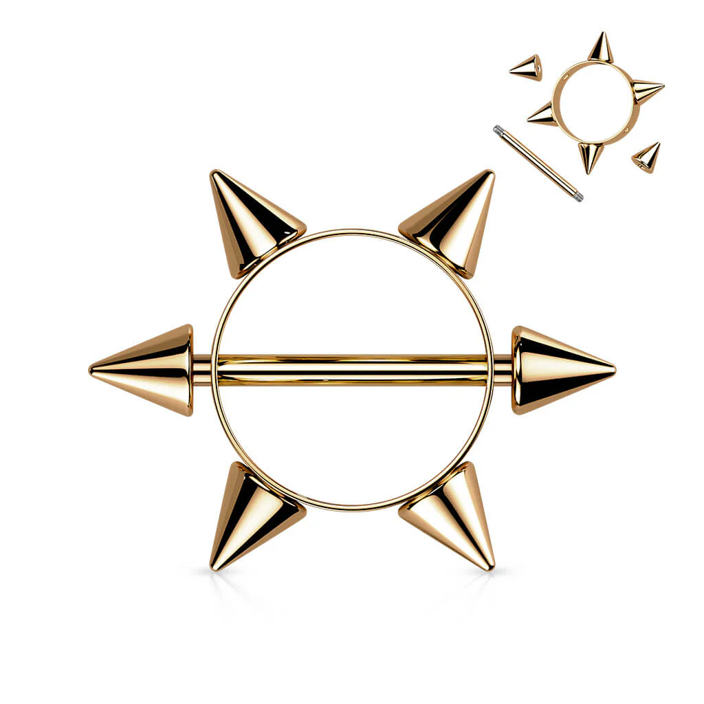 Nipple Piercing Spike Wreath Silver - Image 6