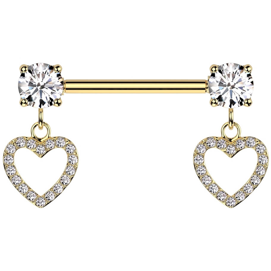 Barbell heart dangle zirconia - Image 4