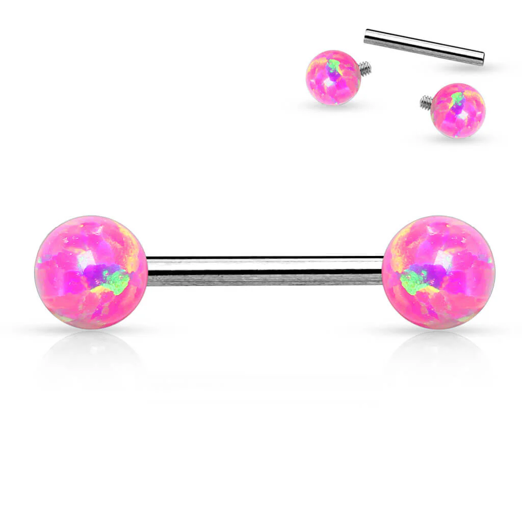 Nipple Piercing Ball Opal Internally Threaded - Image 5