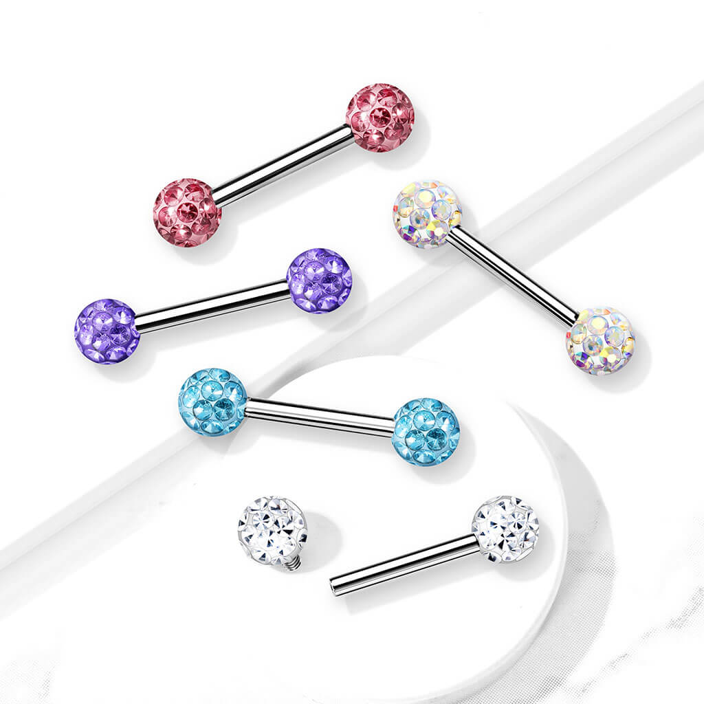 Nipple Piercing Ball Zirconia Internally Threaded - Image 7