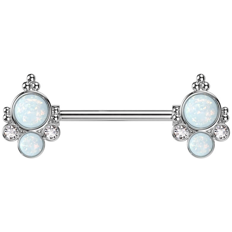 Barbell double opal zirconia - Image 4