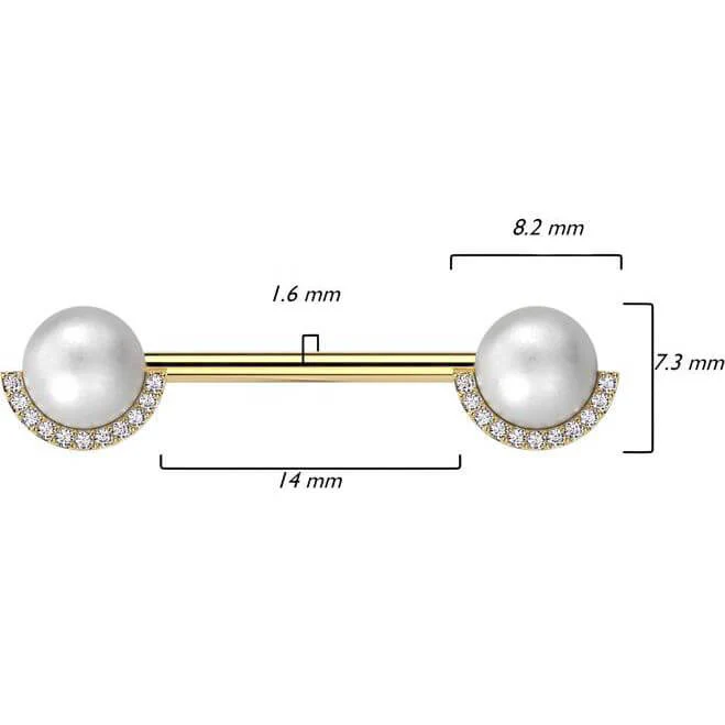 Barbell pearl ball with zirconia - Image 2