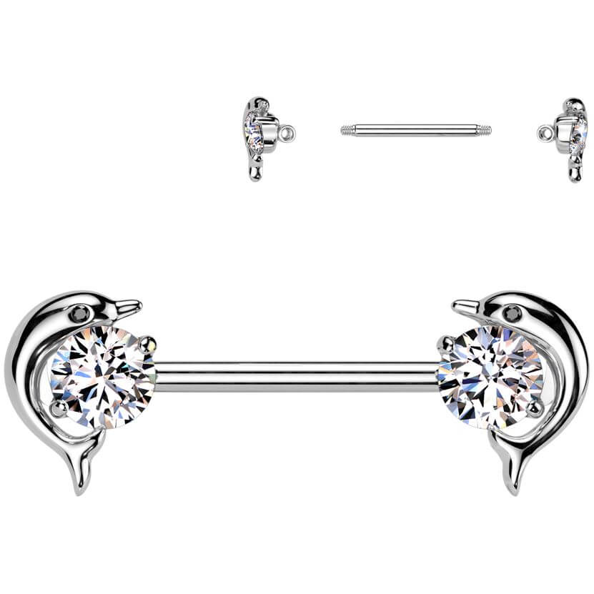 Nipple Piercing dolphin zirconia - Image 5