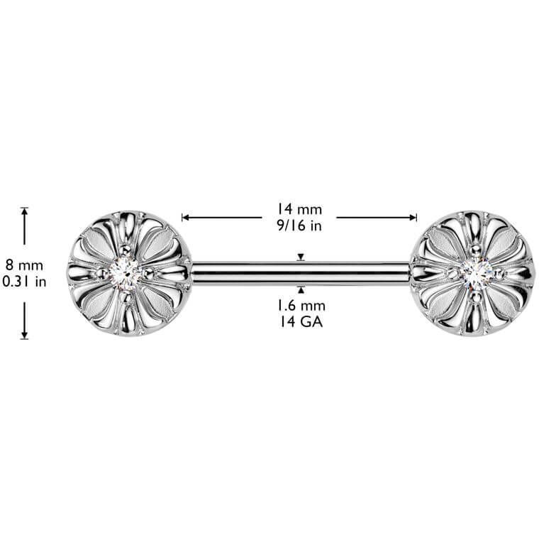 Nipple Piercing celtic cross ends zirconia - Image 2