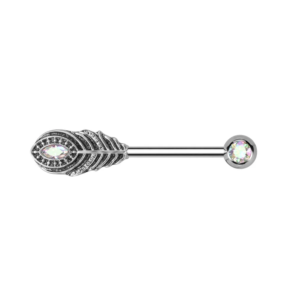 Barbell Feather Zirconia - Image 2