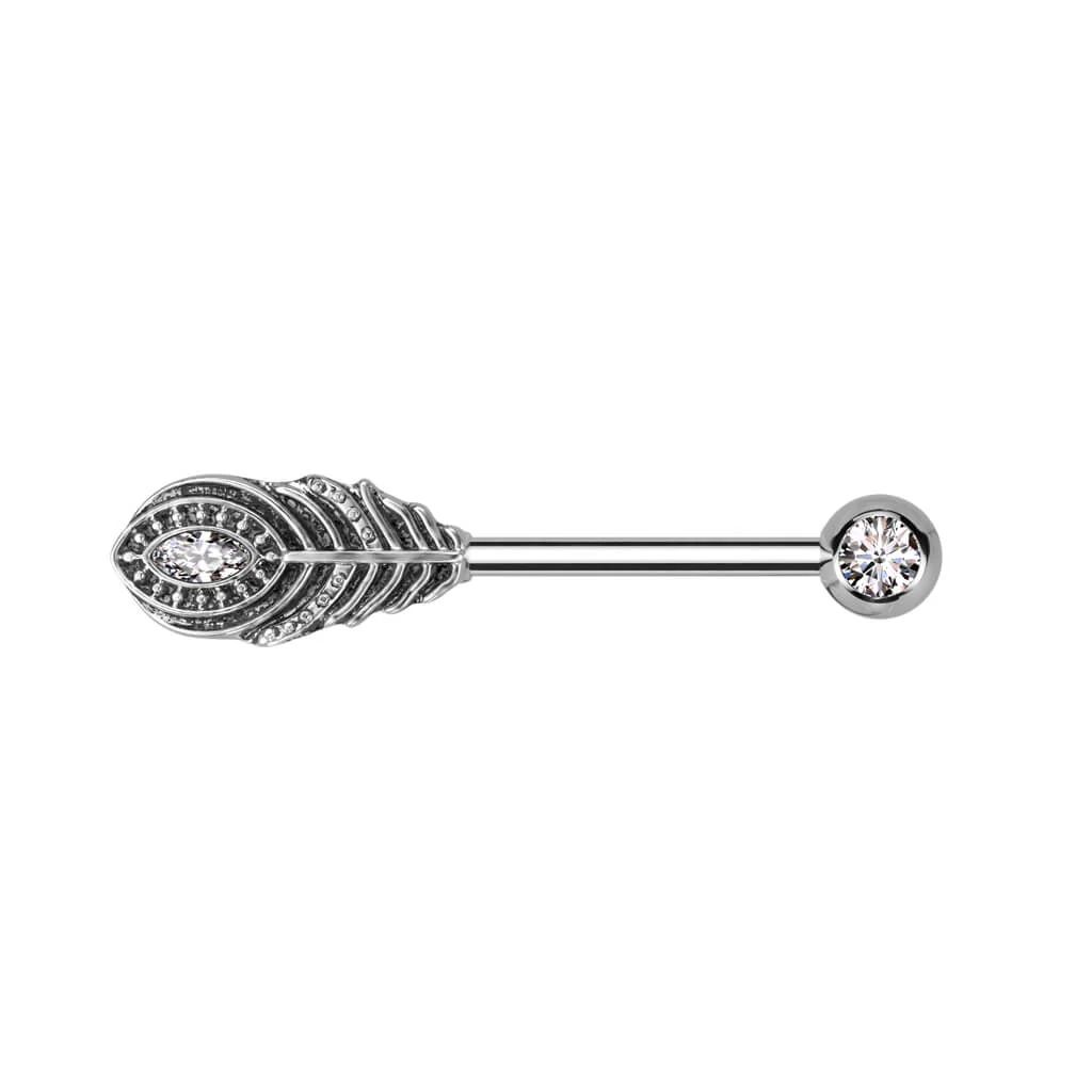 Barbell Feather Zirconia - Image 3