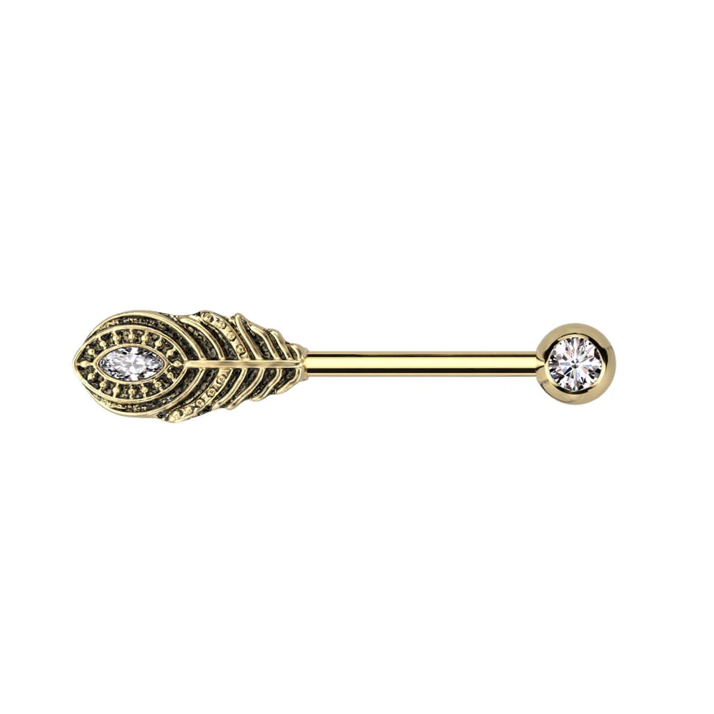 Barbell Feather Zirconia - Image 4