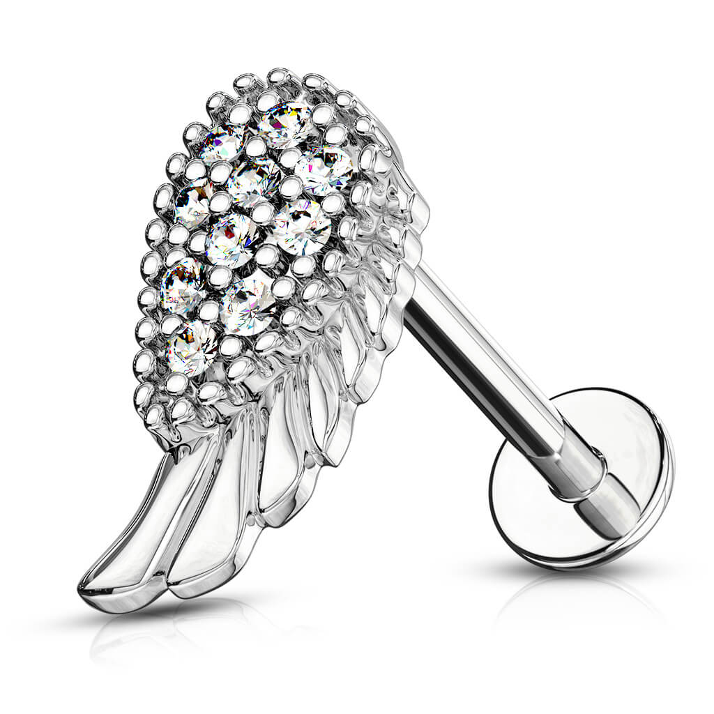 Labret Angel Wings Zirconia Internally Threaded - Image 2