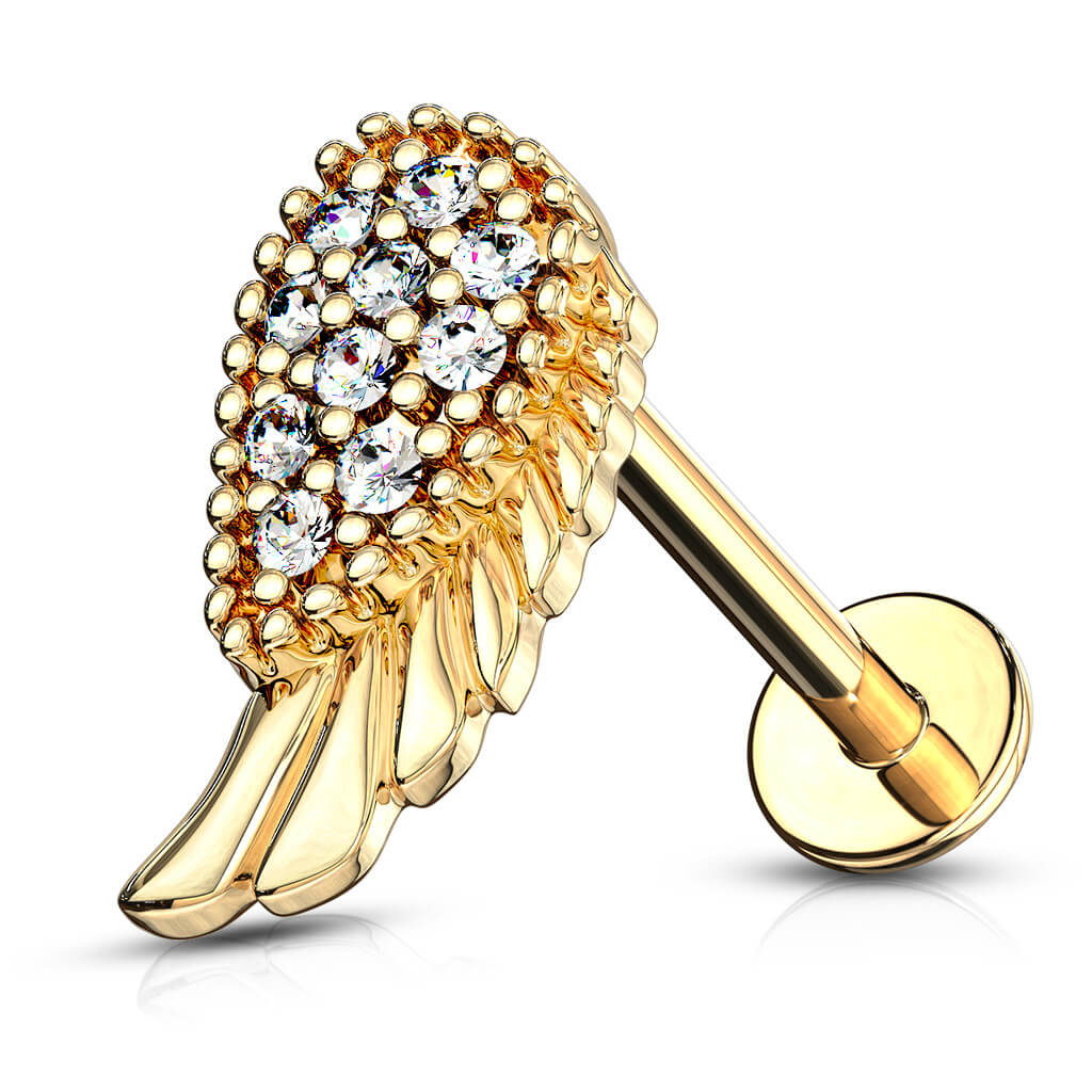 Labret Angel Wings Zirconia Internally Threaded - Image 4