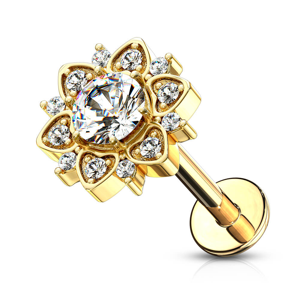 Labret Flower Zirconia Internally Threaded - Image 4