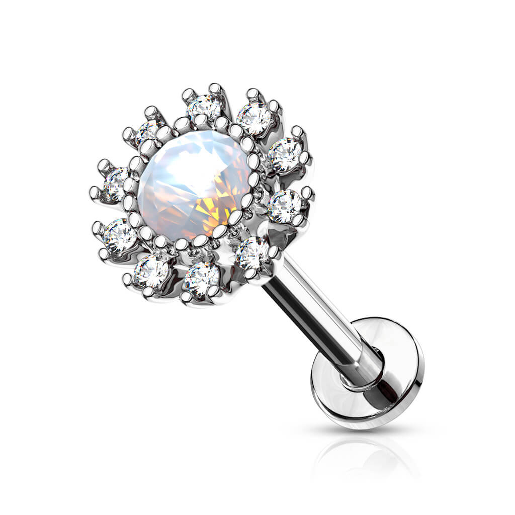 Labret Flower Zirconia Internally Threaded - Image 2