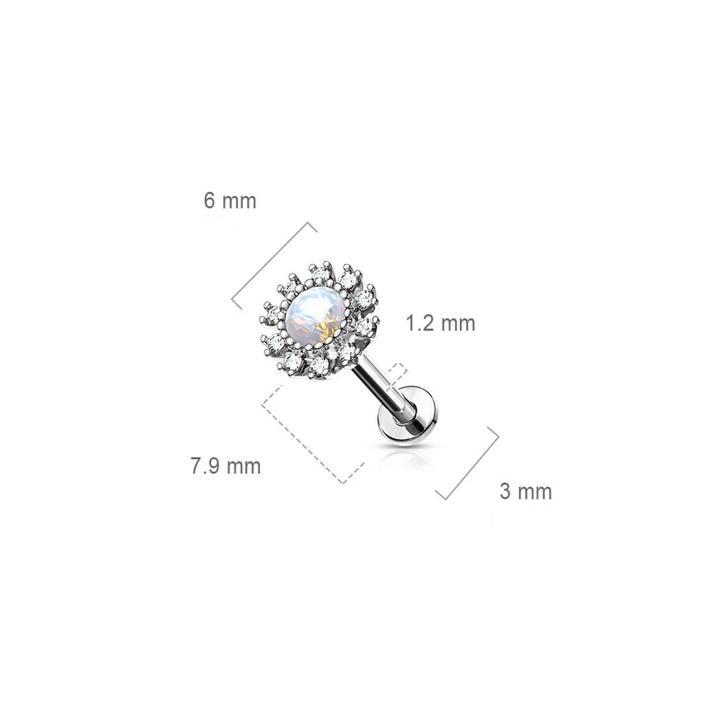 Labret Flower Zirconia Internally Threaded - Image 3