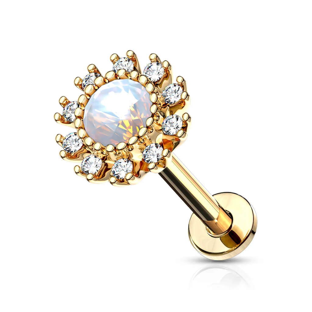 Labret Flower Zirconia Internally Threaded - Image 4