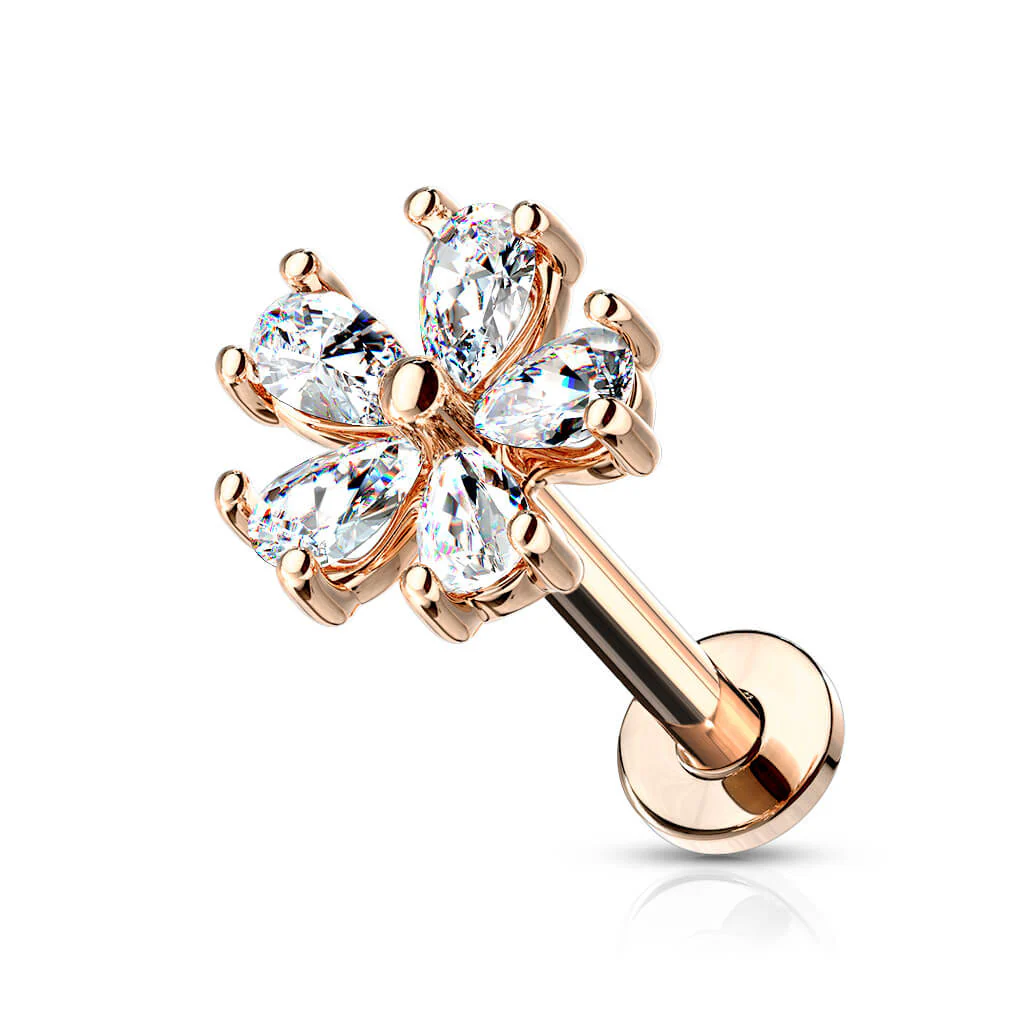 Labret Flower Zirconia Internally Threaded - Image 6