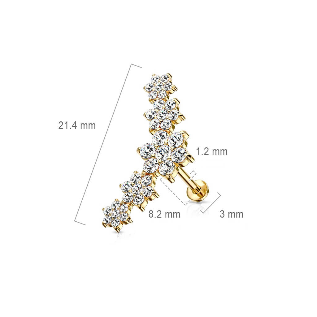 Labret Flower Zirconia Internally Threaded - Image 3